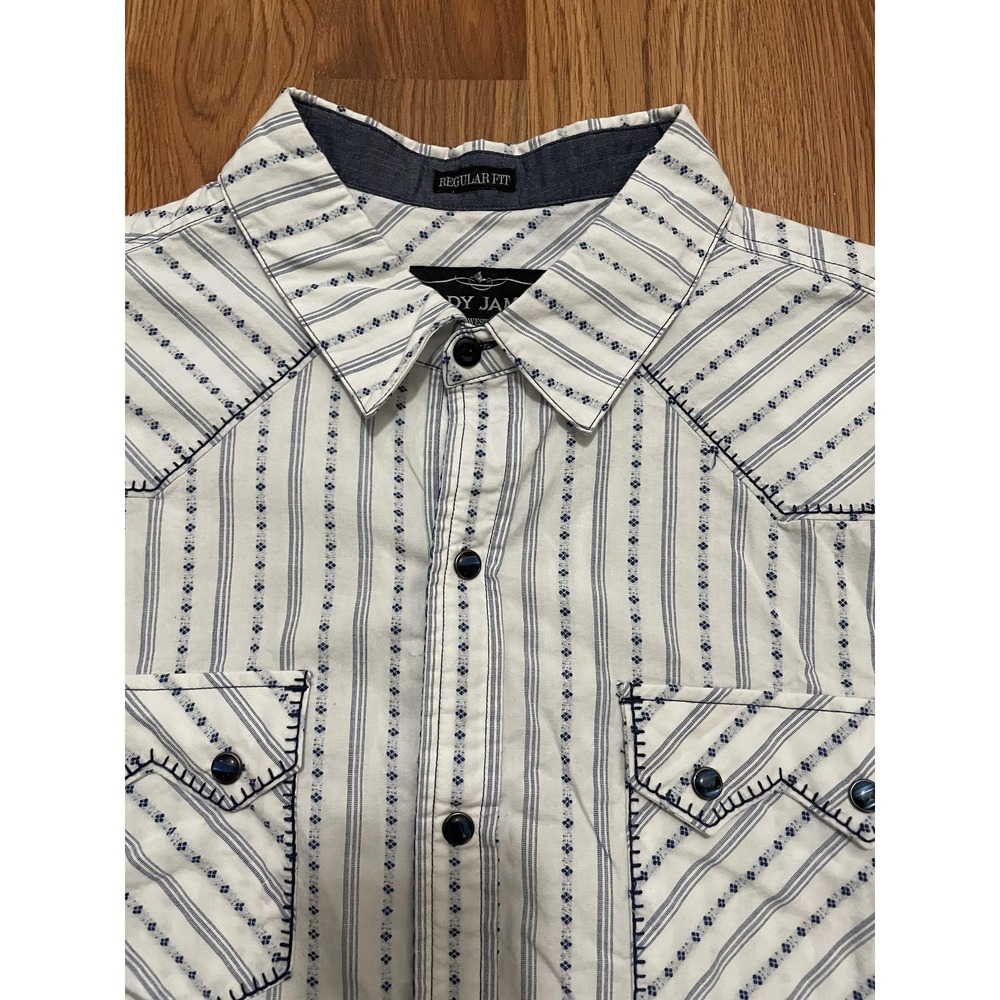 Cody James Western Pearl Snap Shirt Mens 2XL Striped Cowboy - Picture 3 of 11